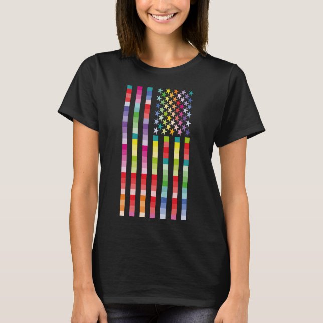 CAMISETA MODERN VERSION MULTICOLOR USA/EEUU FLAG BY MASANSE (Anverso)