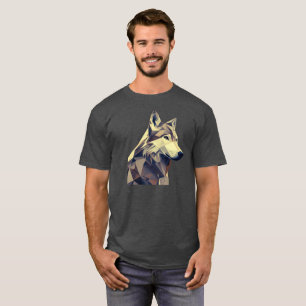 Camiseta Modern Wilderness: Diseño de lobo geométrico abstr