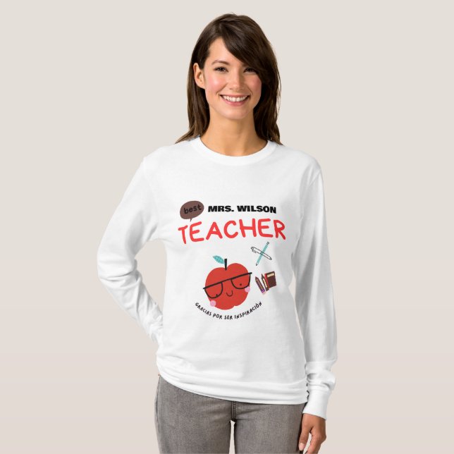 Camiseta Modern With personalized name for teacher (Anverso completo)