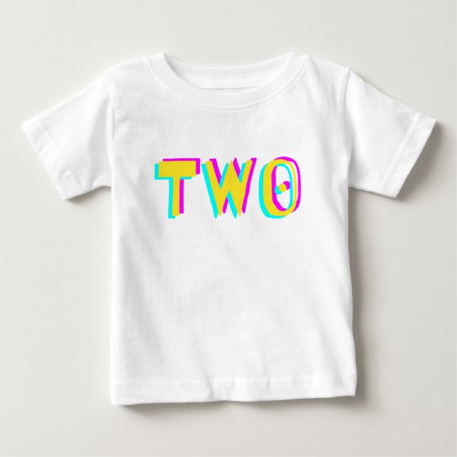Camiseta moderna 3D para bebé de dos años cumpleañ (Anverso)