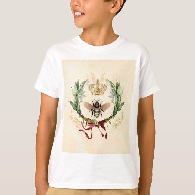 Camiseta Moderna Abeja Botánica Vintage (Anverso)