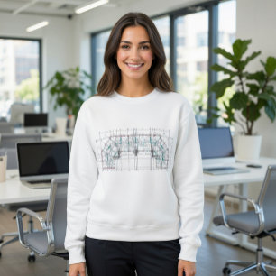 Camiseta Moderna arquitectura Blueprint T-Shirt