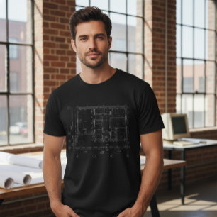 Camiseta Moderna arquitectura Blueprint T-Shirt