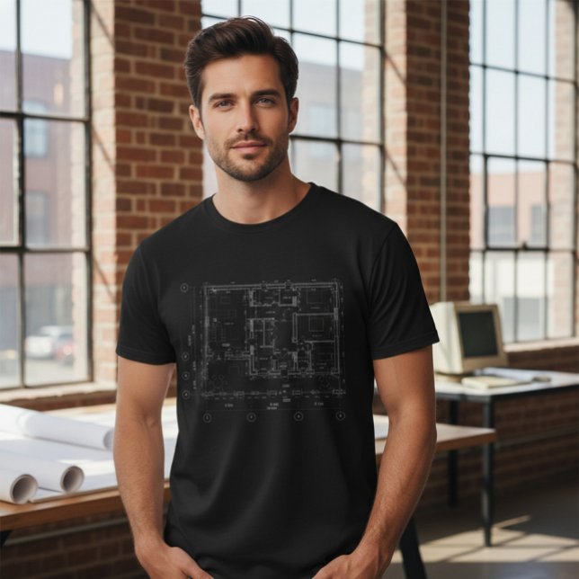 Camiseta Moderna arquitectura Blueprint T-Shirt (Subido por el creador)