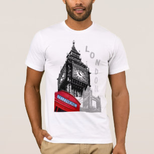 Camiseta Moderna caja de teléfono roja de Londres Big Ben C