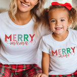 Camiseta Moderna colorida mora Mamá Festiva en pareja<br><div class="desc">Moderna y colorida tipografía "alegre" con texto de personalizable para crear sus propios atuendos familiares de la tripulación de Navidades a juego.</div>