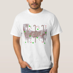 Camiseta moderna de caramelo rojo y blanco