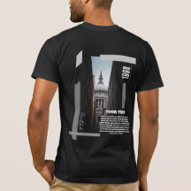 Camiseta moderna de edificio urbano con impresión