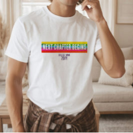 Camiseta moderna de graduación con arcoíris para e