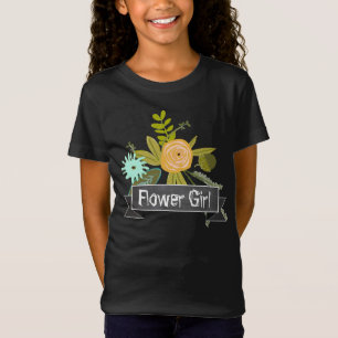 Camiseta moderna de la Boda de la chica de la flor