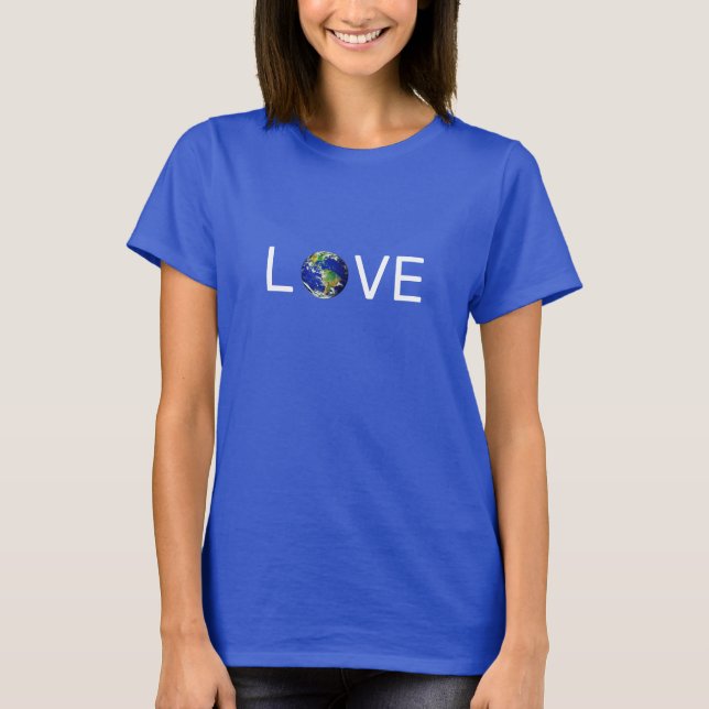 Camiseta moderna de moda amor tierra (Anverso)
