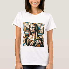 Camiseta moderna de Mona Lisa con estilo de vidrio