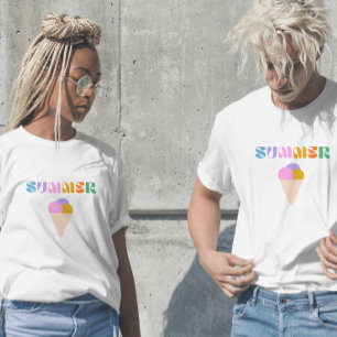 camiseta moderna de tipografía helada de verano