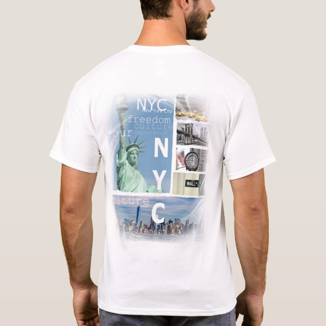 Camiseta Moderna elegancia Nueva York Ciudad Manhattan Nyc  (Reverso)