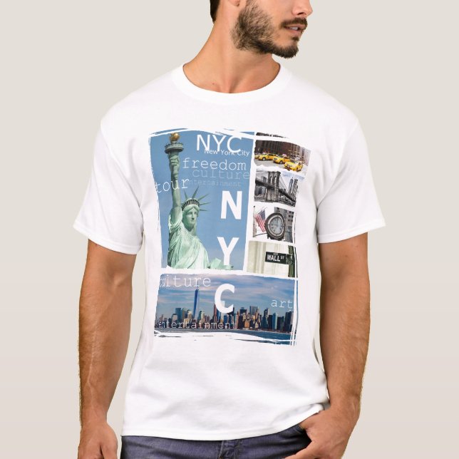 Camiseta Moderna estatua de Nueva York de Manhattan Nyc Lib (Anverso)