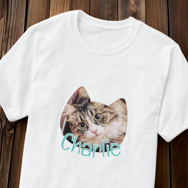 Camiseta Moderna forma simple de gato Personalizado Mascota (Subido por el creador)