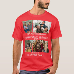 Camiseta Moderna Foto de Familia Alegre y Brillante de moda