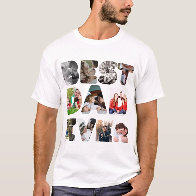 Camiseta Moderna foto personalizada 11 Mejor padre de la hi (Anverso)