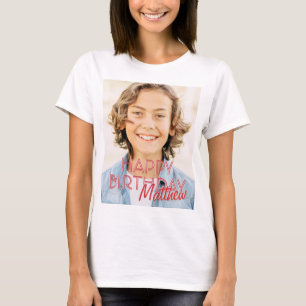 Camiseta Moderna foto simple Personalizado Saludo de cumple
