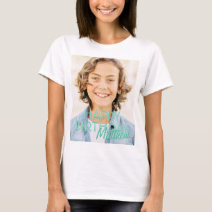 Camiseta Moderna foto simple Personalizado Saludo de cumple