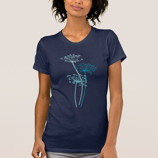 Camiseta moderna gráfica estilizada del azul de la (Anverso)