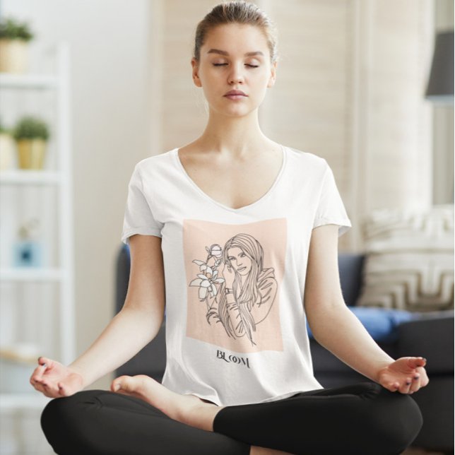 Camiseta Moderna línea simple arte negro, bohemio bohemio (Subido por el creador)