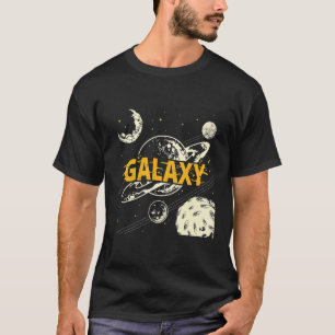 Camiseta Moderna Mano Dibujada Universo Galaxia Planeta Lun