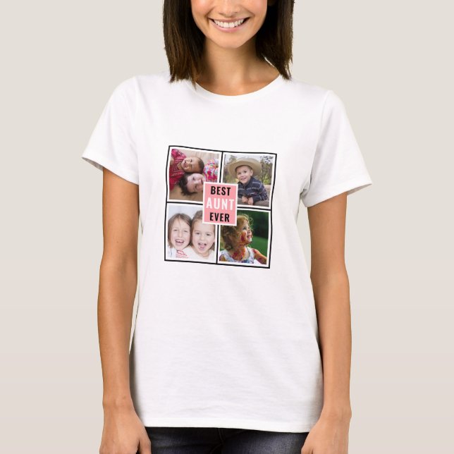 Camiseta Moderna mejor tía de todos los tiempos 4 Collage d (Anverso)