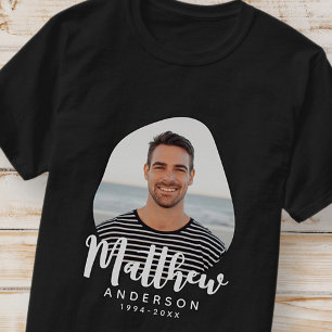 Camiseta Moderna memoria simple Personalizado foto y nombre