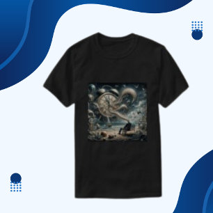 Camiseta Moderna moda en tiempo masculino cielo surrealista