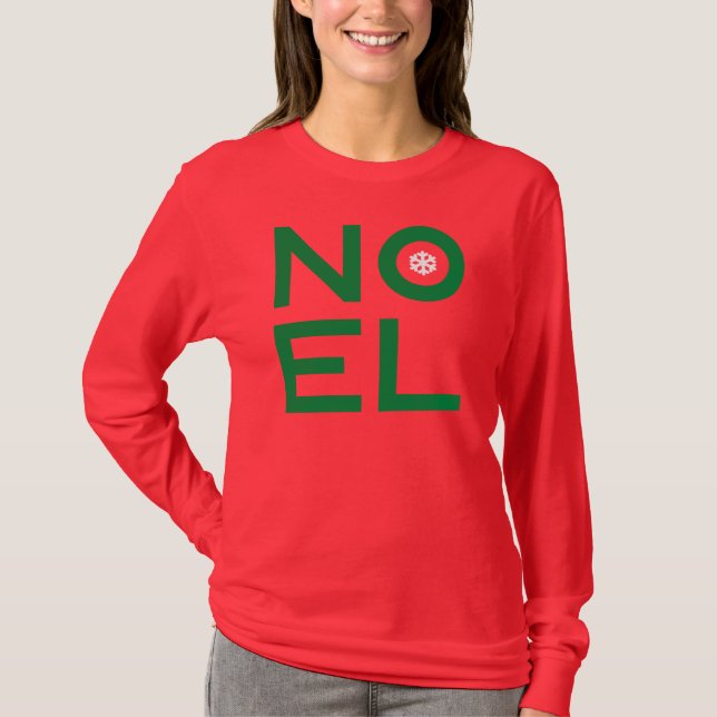 Camiseta moderna Noel Red and Green Trendy (Anverso)