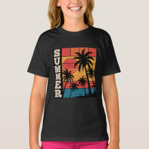 Camiseta Moderna Palm Tree de playa de veraneo de moda