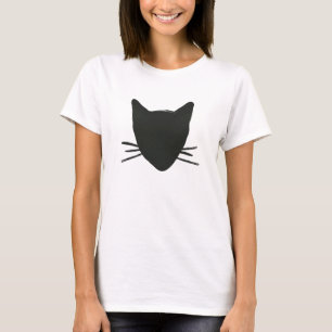 Camiseta moderna para la cabeza de un gato negro
