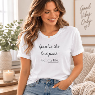 Camiseta moderna para mujer con cita romántica