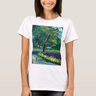 Camiseta Moderna pintura contemporánea. Jardín de verano
