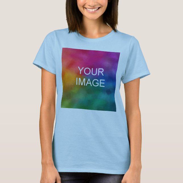 Camiseta Moderna plantilla de diseño con estilo azul claro  (Anverso)