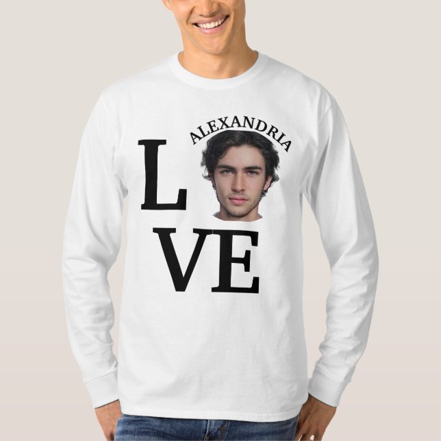 Camiseta Moderna plantilla de fotos de amor para Personaliz (Anverso)