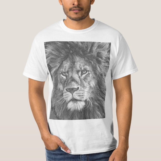 Camiseta Moderna plantilla de león de moda masculina elegan (Anverso)