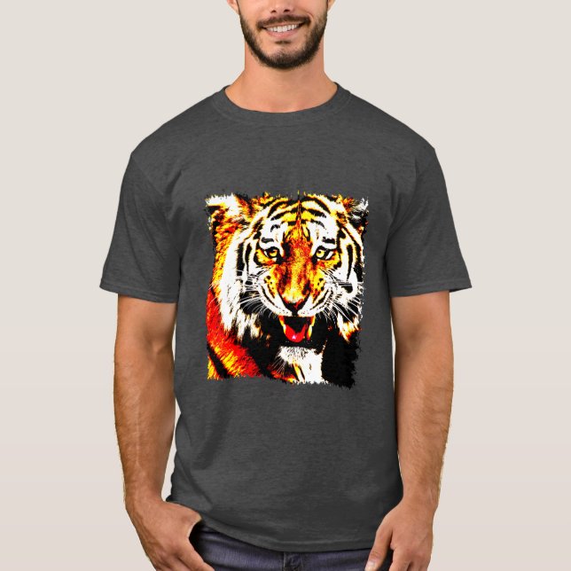 Camiseta Moderna plantilla elegante de cabeza de tigre de m (Anverso)
