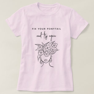 Camiseta Moderna prueba de nuevo mujer con esbozo de planta