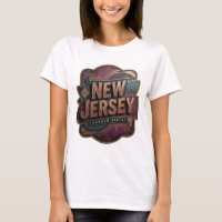 Camiseta moderna rosa con el eslogan NEW JERSEY GA