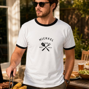 Camiseta Moderna RÚSTICA MEJOR PADRE QUE NUNCA BBQ Día de
