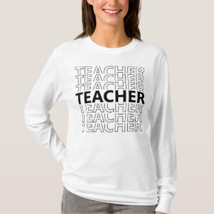 Camiseta Moderna tipografía de docente repetitiva audaz