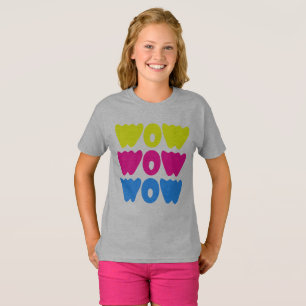 Camiseta Moderna y colorida WOW MOM Diciendo un día simple