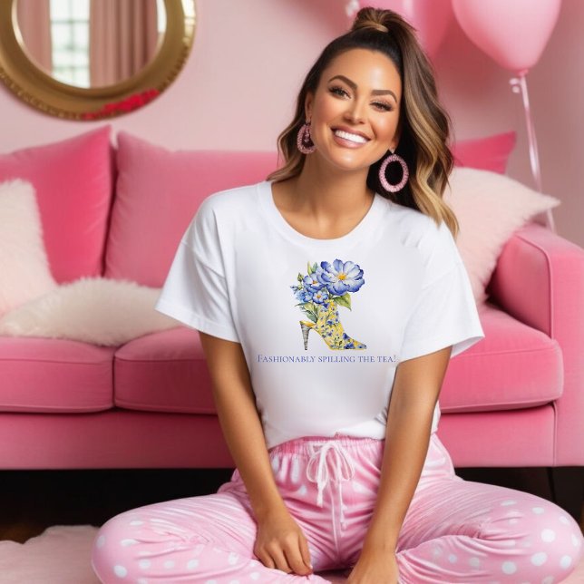 Camiseta Moderna y elegante Chinoiserie floral de tacón alt (Subido por el creador)