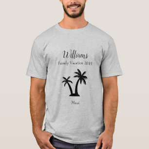 Camiseta Moderna y elegante familia nombre vacaciones tropi