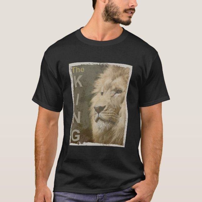 Camiseta Moderna y elegante plantilla de cabeza de león de  (Anverso)