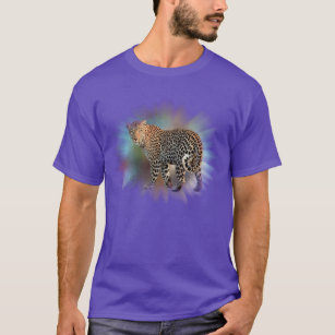 Camiseta Moderna y elegante plantilla de color púrpura Leop