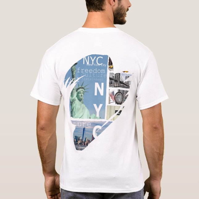 Camiseta Moderna y elegante plantilla de Nueva York (Reverso)