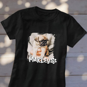 Camiseta Moderna y lúdica foto de Mascota de Personalizado 
